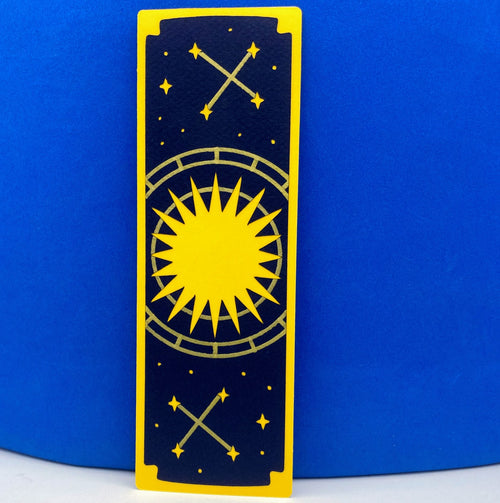 Celestial Handmade Bookmark, Layered Paper, Golden Details