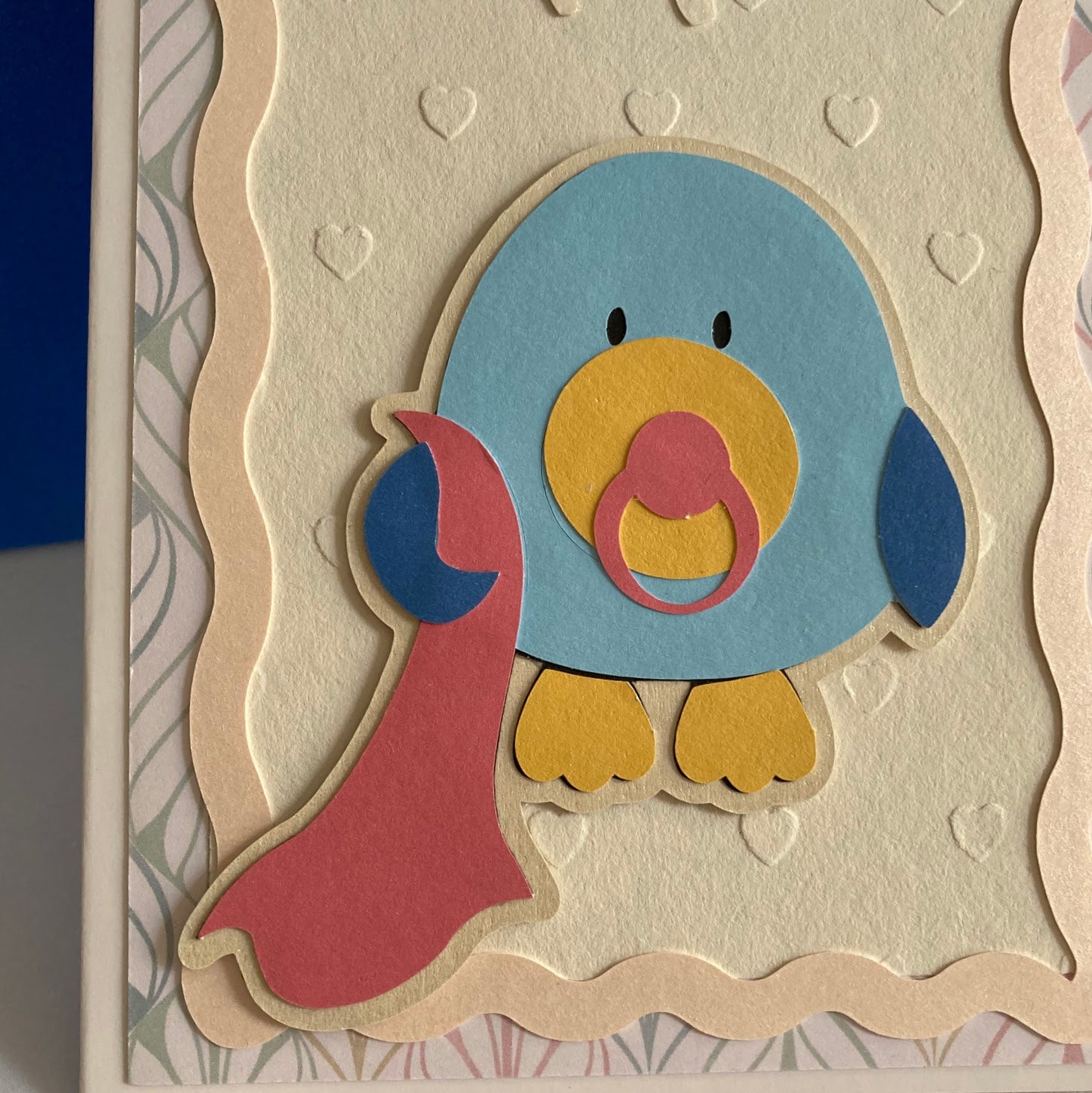 Baby Bird New Baby Card | Handmade Papercraft with Doily Sentiment