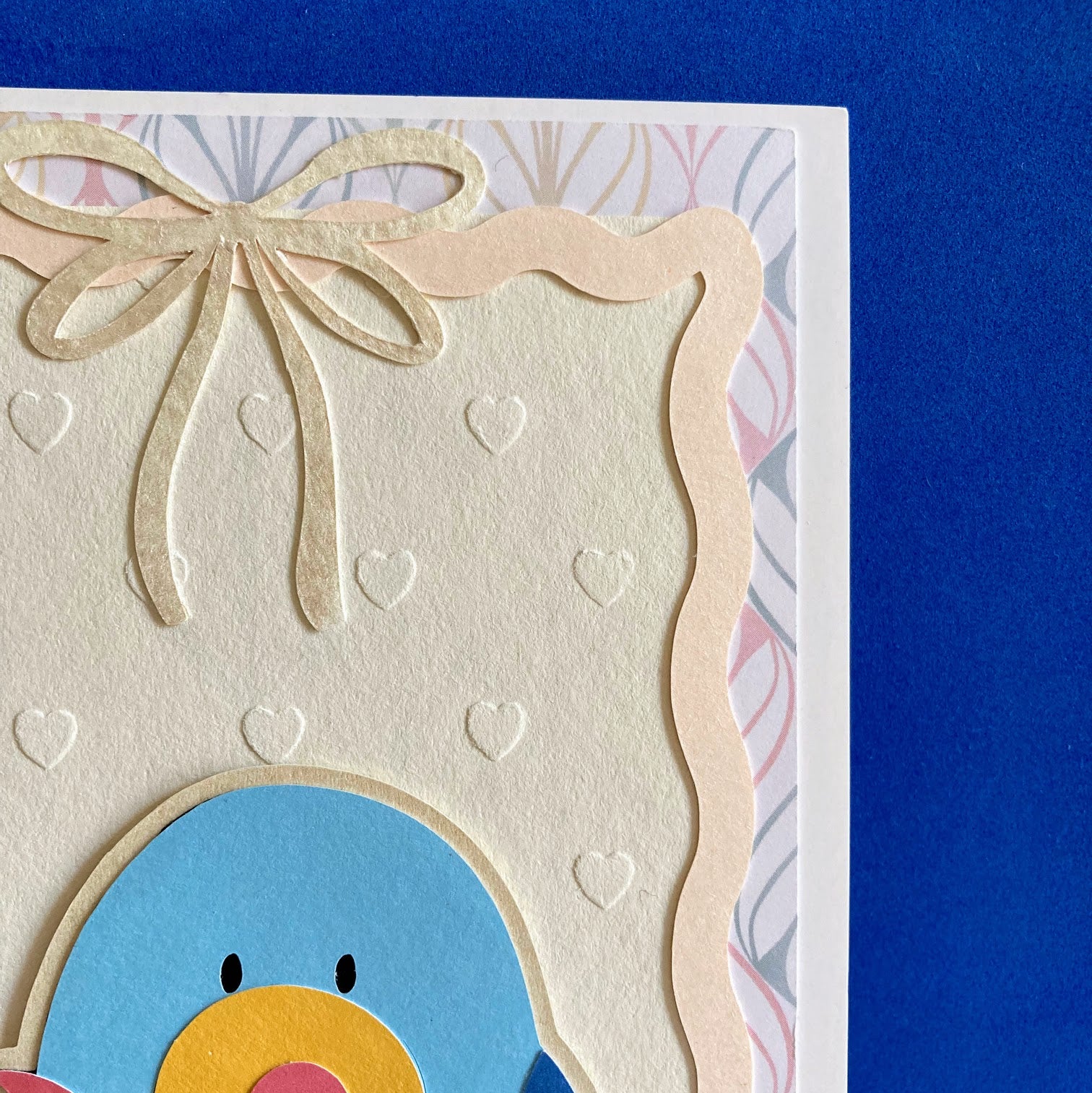 Baby Bird New Baby Card | Handmade Papercraft with Doily Sentiment