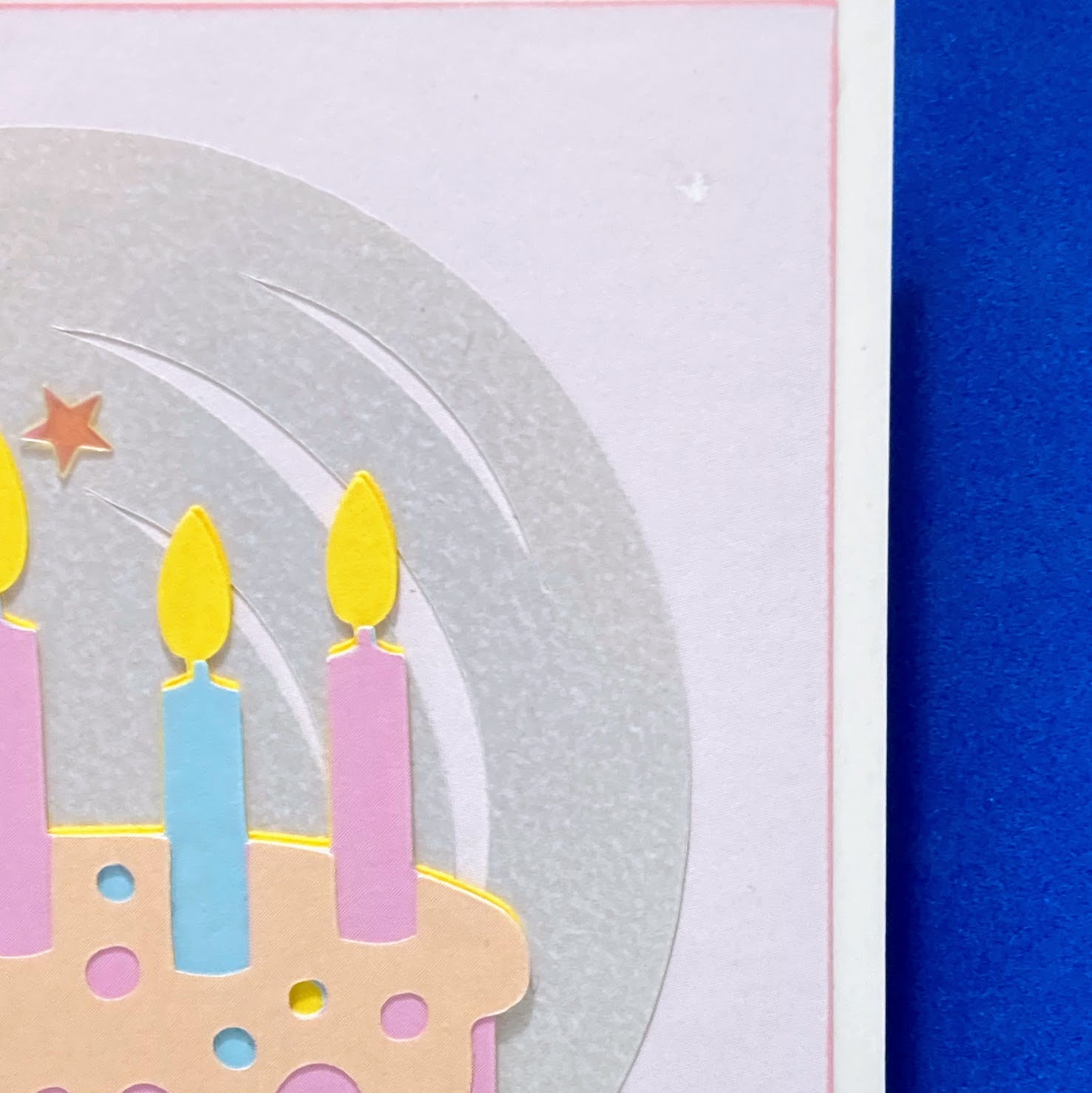 Birthday Card Cake in Pastel Tones with Paint Stroke