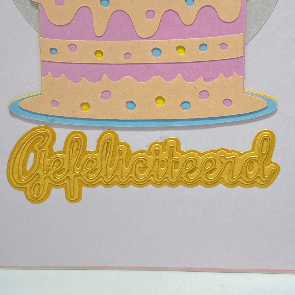 Birthday Card Cake in Pastel Tones with Paint Stroke