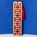 Handmade Paper Bookmark with Tassel, Scrapbook Style