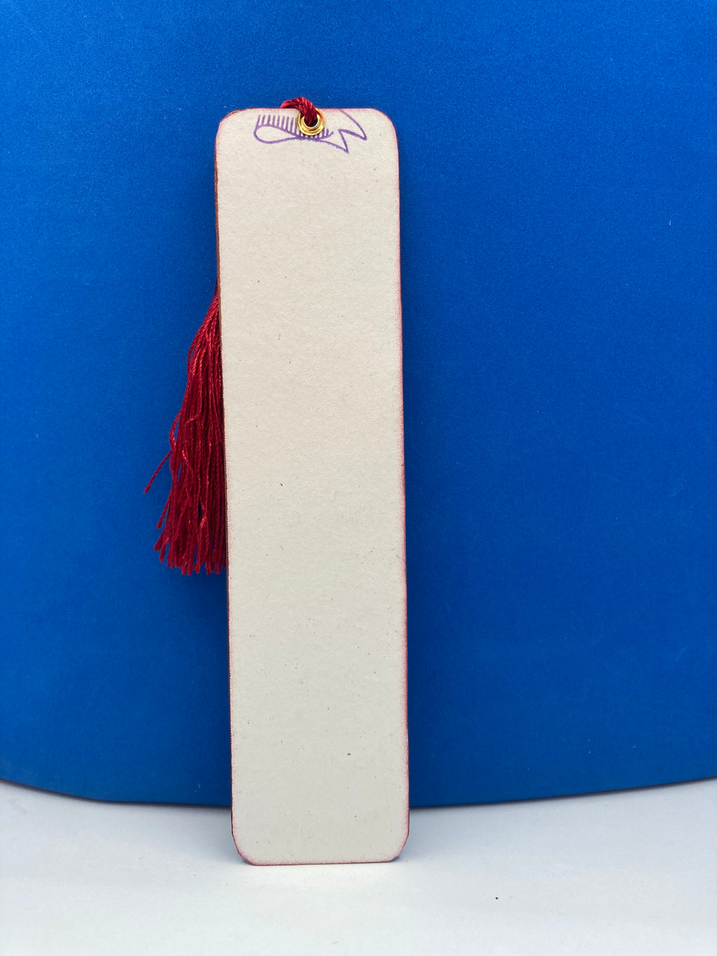 Handmade Paper Bookmark with Tassel, Scrapbook Style