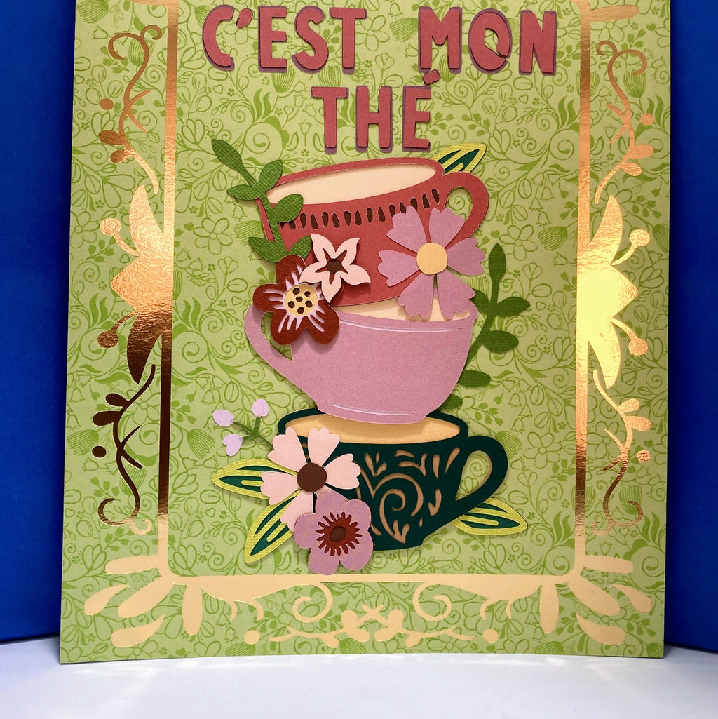 C'est Mon Thé Decorative Frame - Green background detail left
