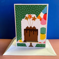 Chocolate Cake On Stand With Wands Card