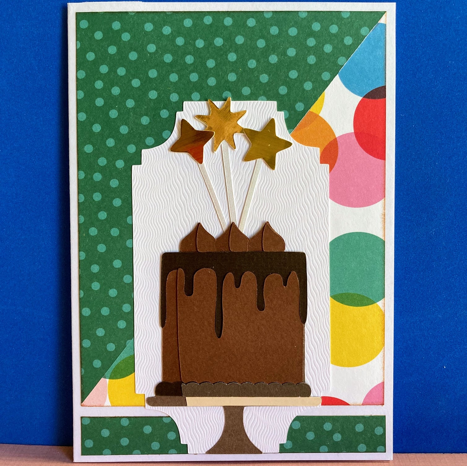 Chocolate Cake On Stand With Wands Card