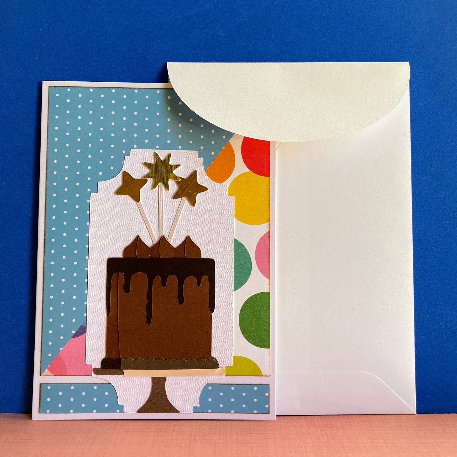 Chocolate Cake On Stand With Wands Card