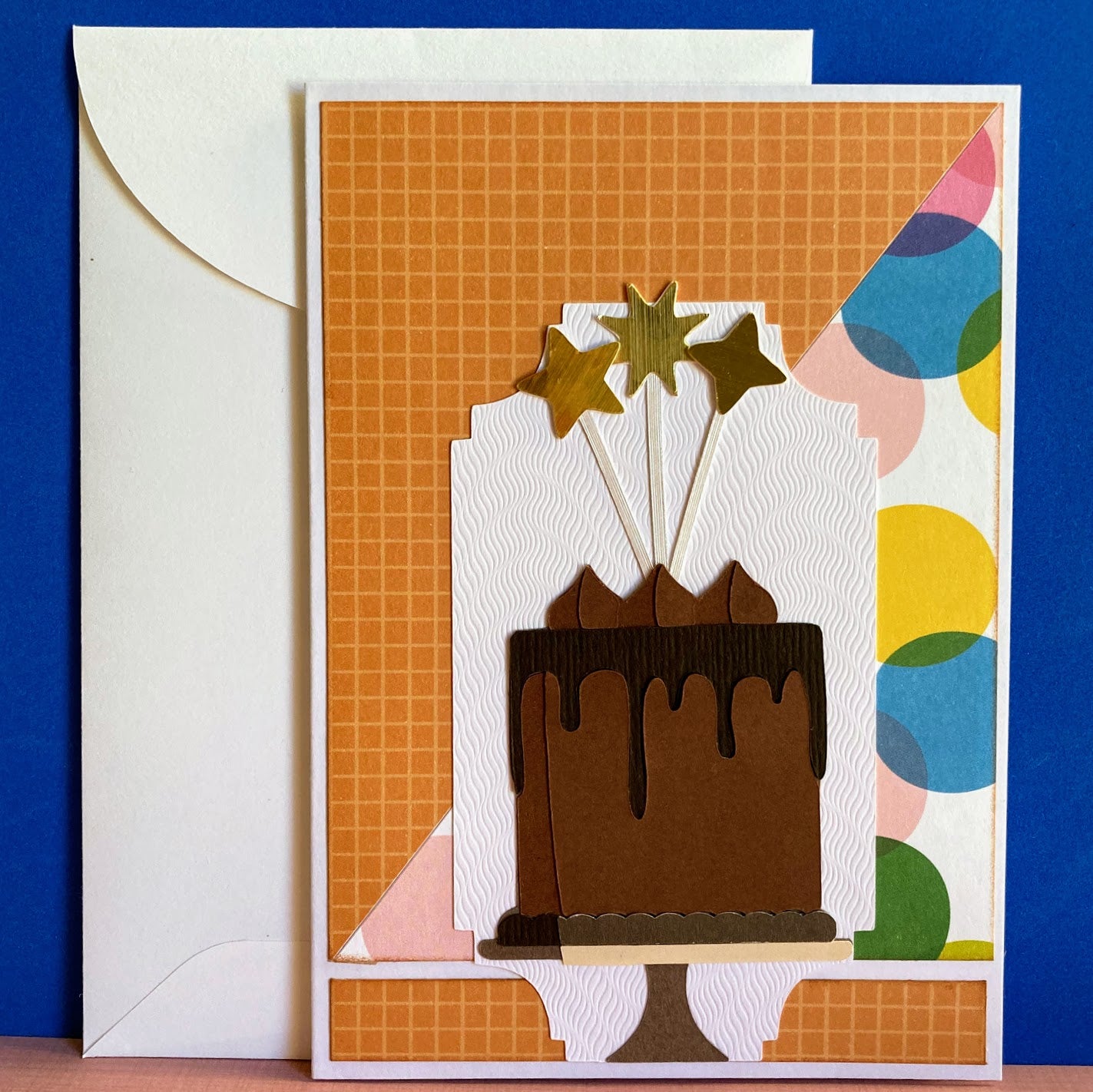 Chocolate Cake On Stand With Wands Card