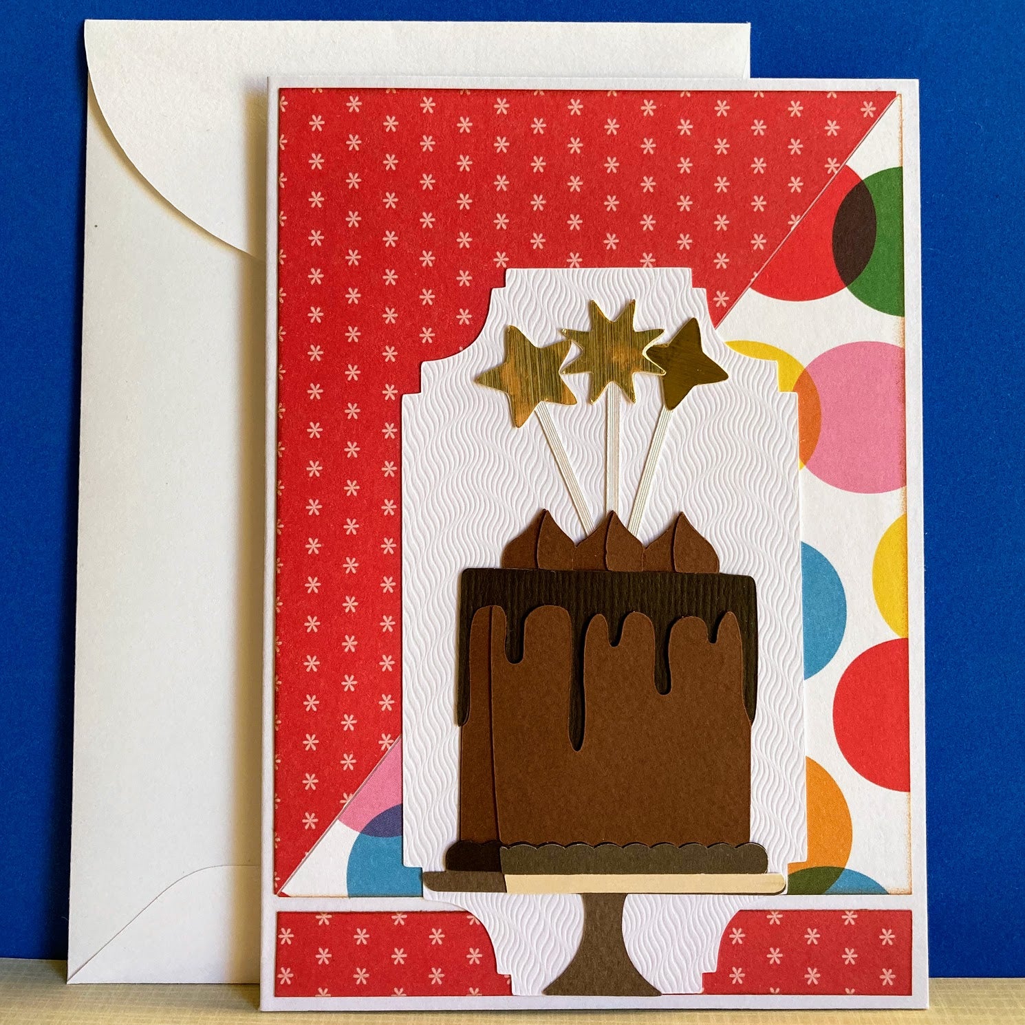Chocolate Cake On Stand With Wands Card