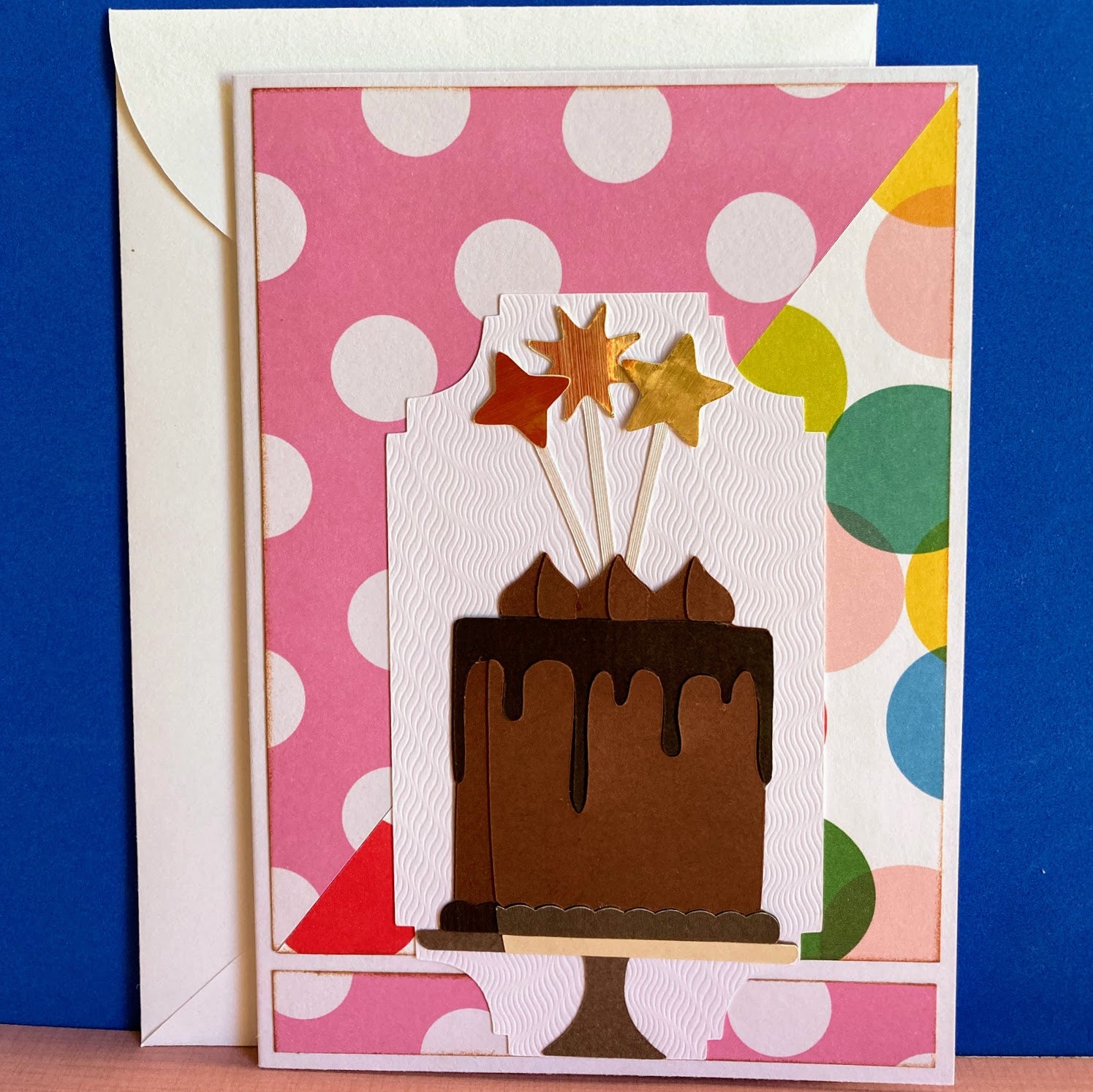 Chocolate Cake On Stand With Wands Card