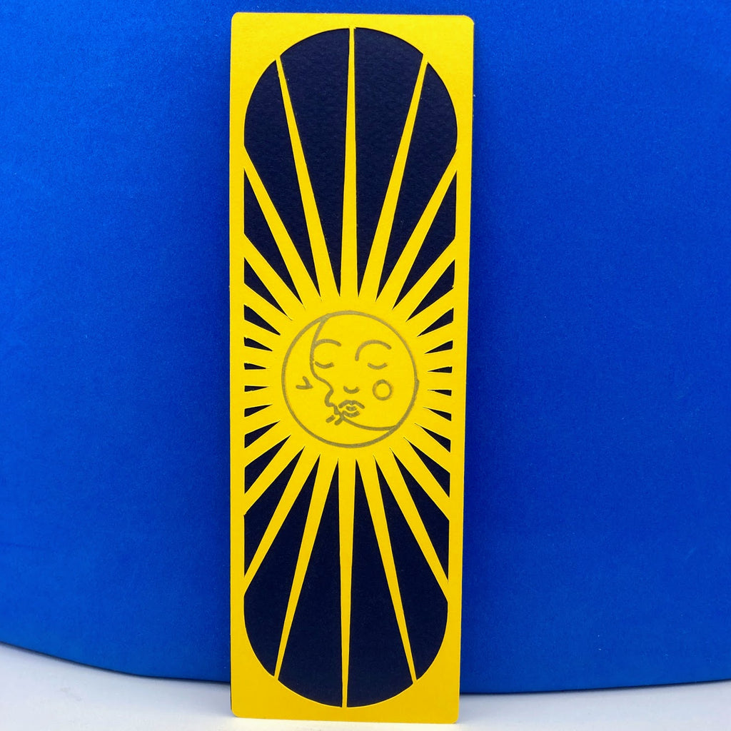 Celestial Handmade Bookmark, Layered Paper, Golden Details