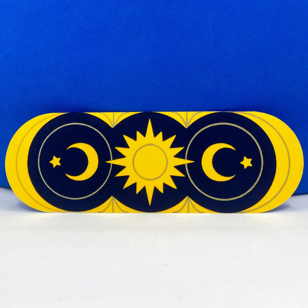 Celestial Handmade Bookmark, Layered Paper, Golden Details