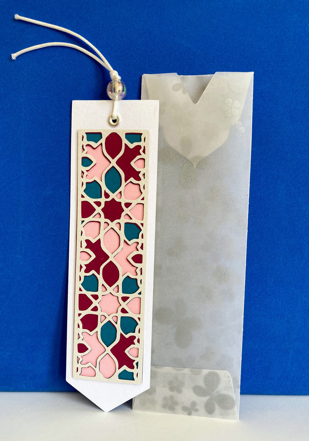 Handmade Geometric Paper Bookmark with Envelope