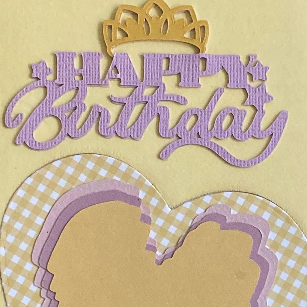 HAPPY BIRTHDAY CARD - Tiara with Paint Heart Stroke