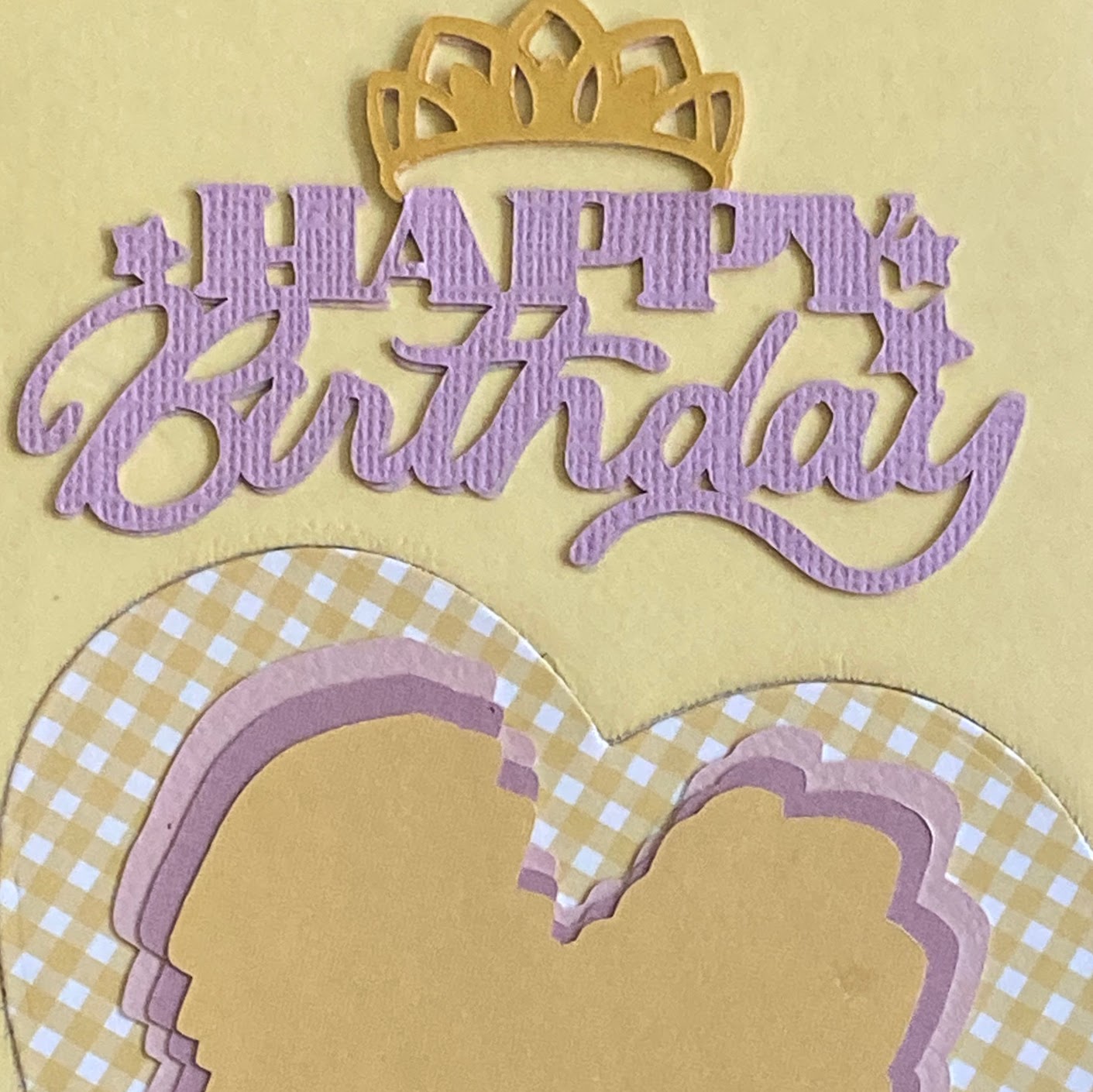 HAPPY BIRTHDAY CARD - Tiara with Paint Heart Stroke
