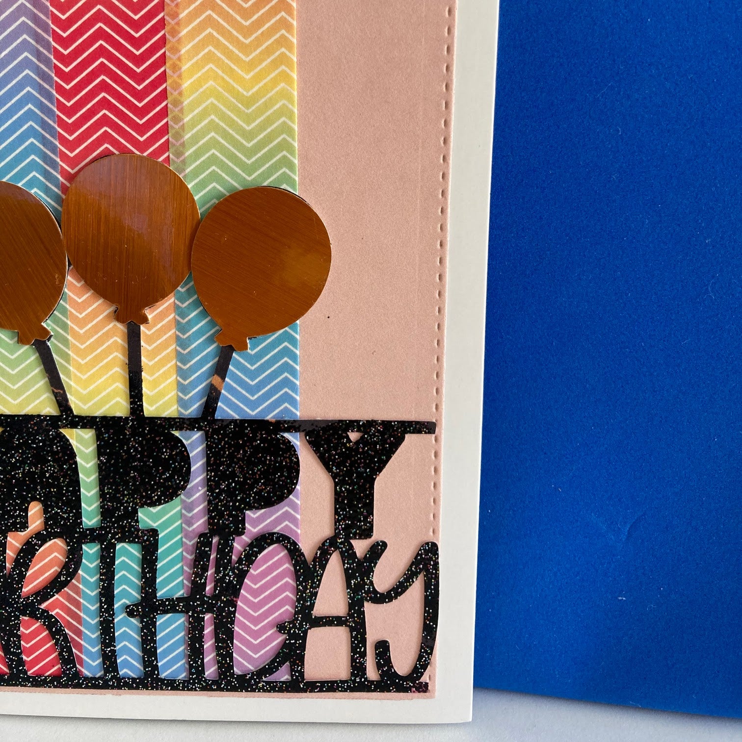 Happy Birthday 3 Balloons with Colorful Panel Card