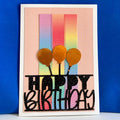Happy Birthday 3 Balloons with Colorful Panel Card