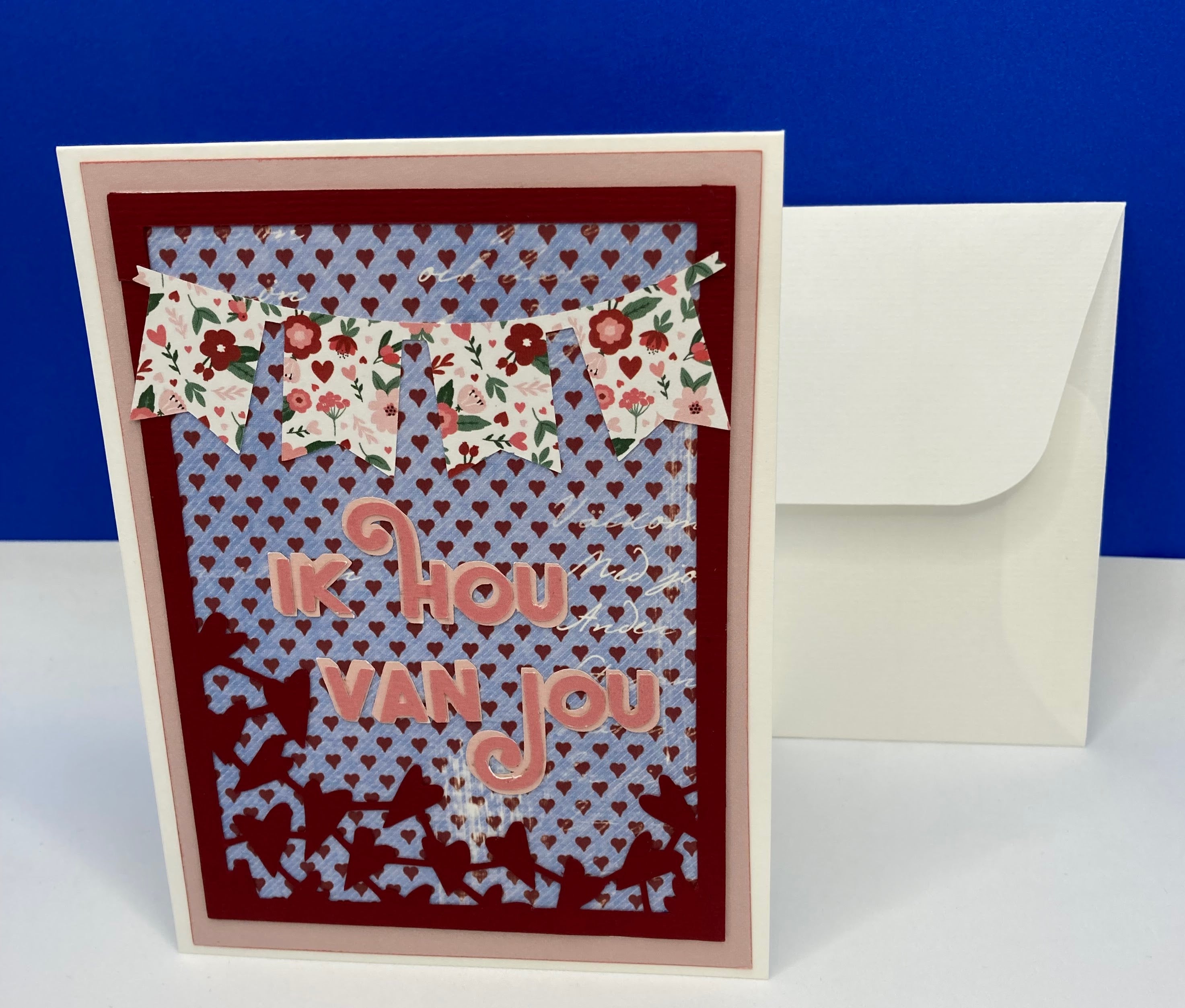 Ik Hou Van Jou Handmade Card | "I Love You" in Dutch with Hearts