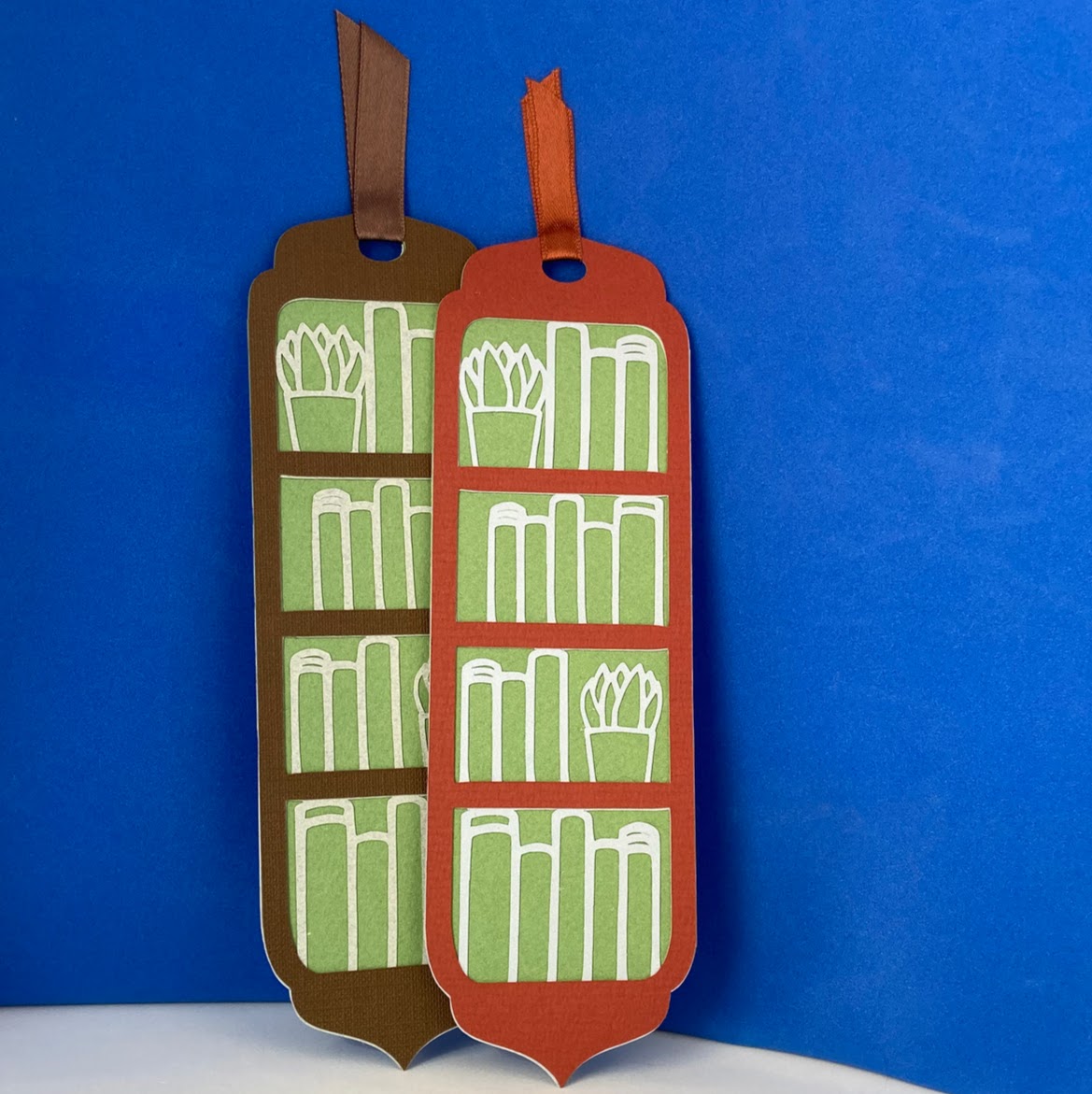 Bookmark with books - On a bookshelf
