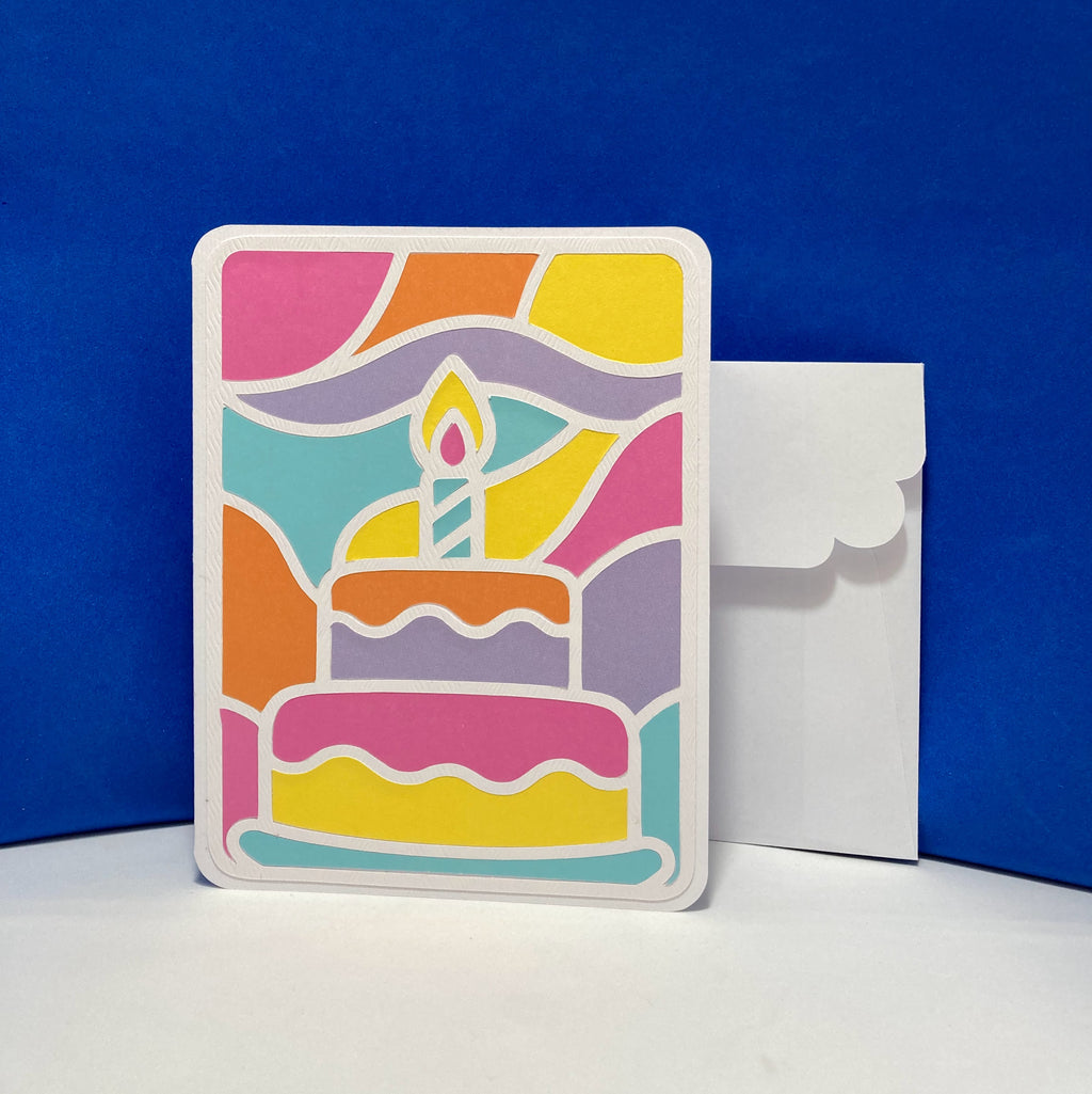 Birthday Cake Card - Mosaic Style