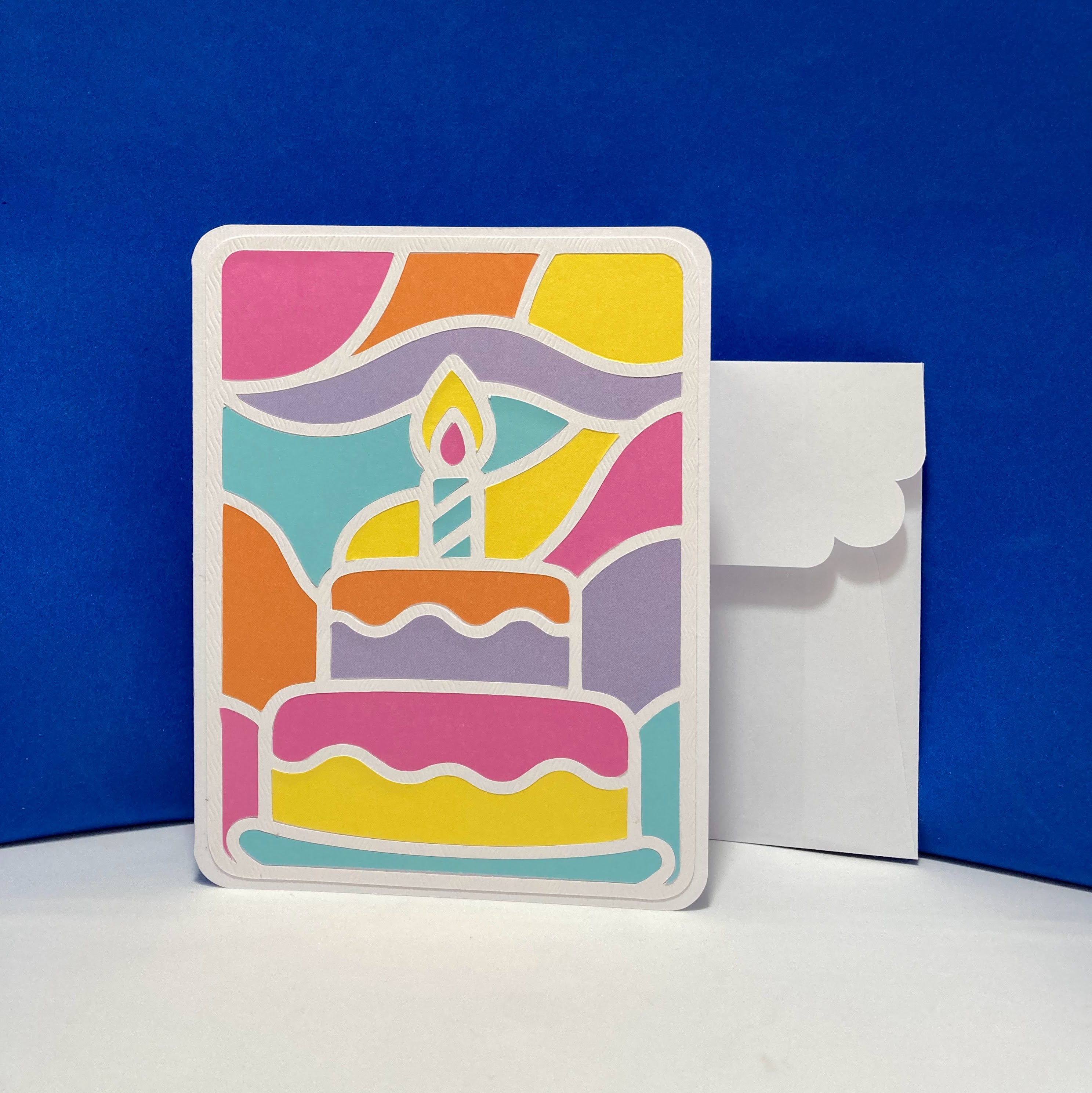 Birthday Cake Card - Mosaic Style