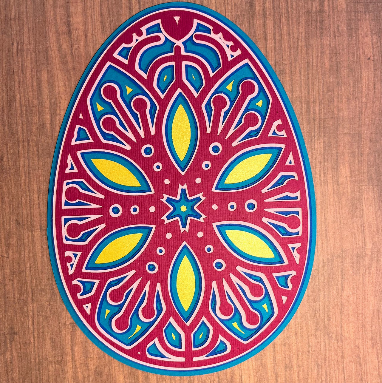 Egg Mandala Multilayer Papercraft – Decorative Cut Out