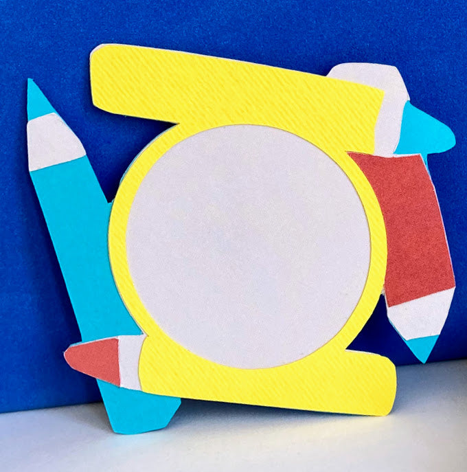 Pencil Frame Papercraft Label Size 1 Large - Handmade Back to School papercraft by Magdina Creativa