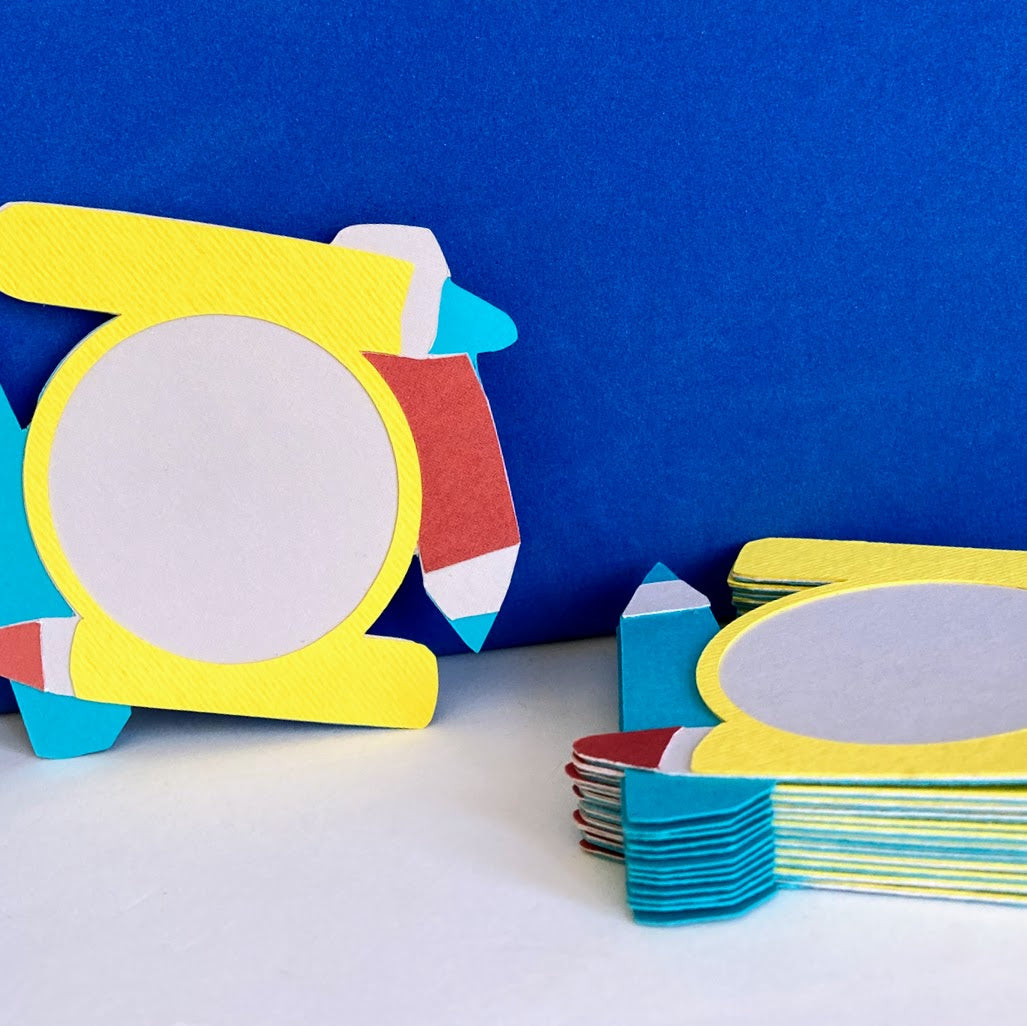 Pencil Frame Papercraft Label Size 2 Small - Handmade Back to School papercraft by Magdina Creativa