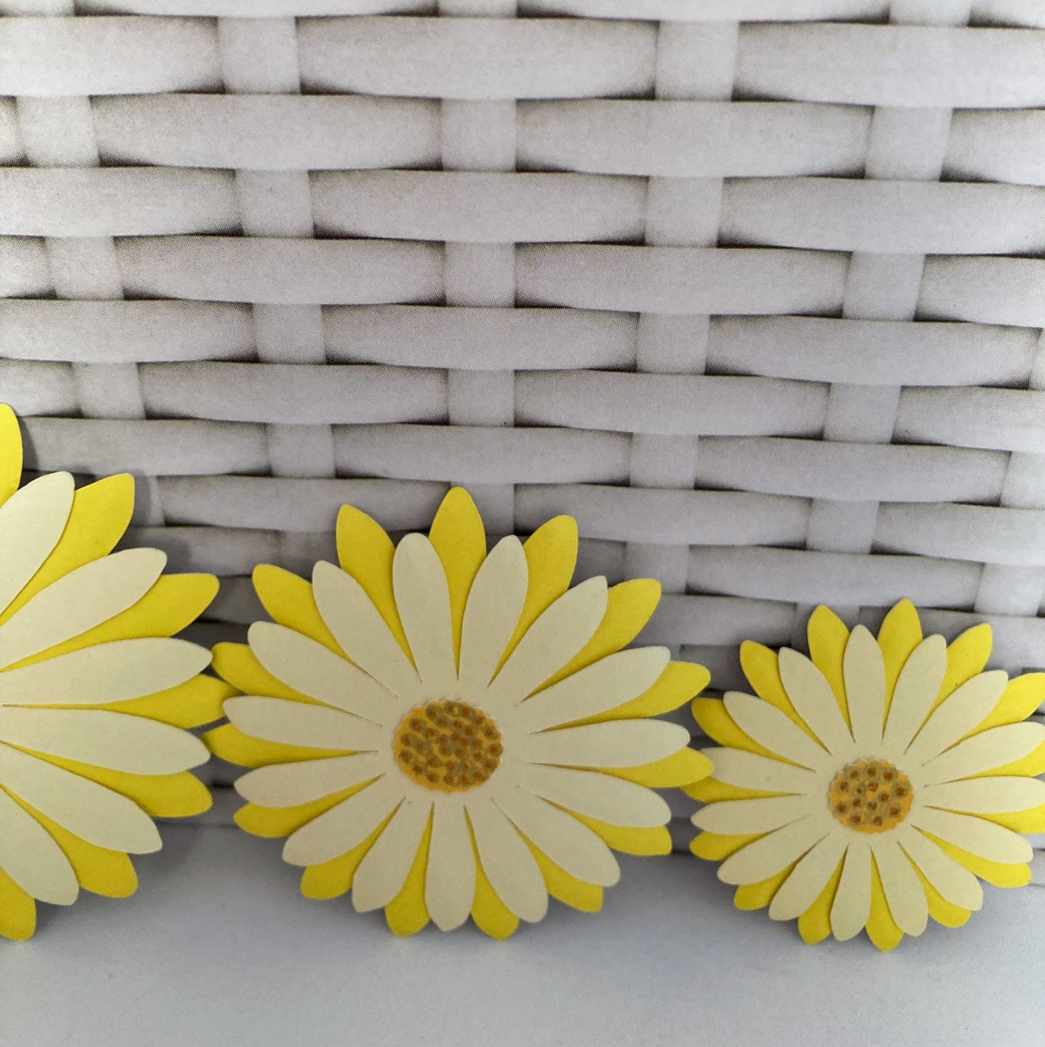 Paper Daisy Die Cut Flowers - Three Sizes