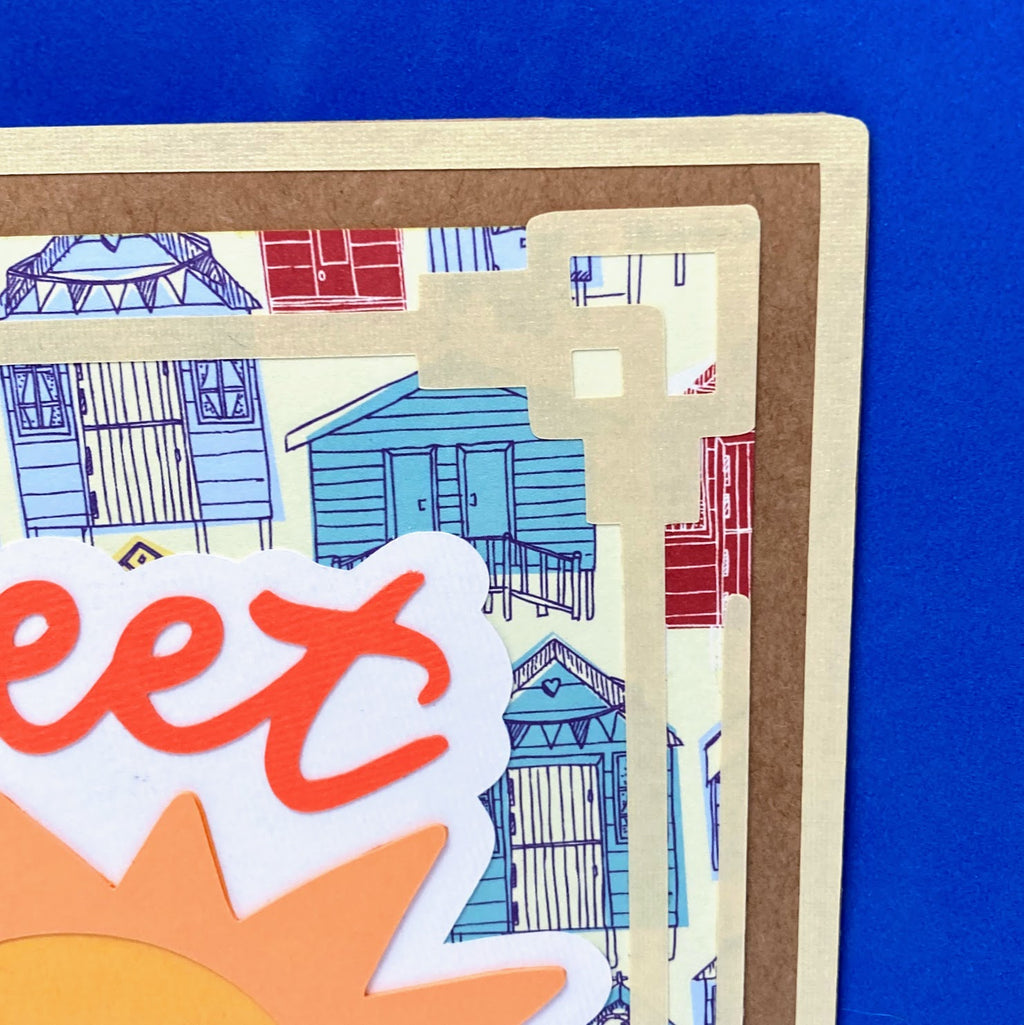 SWEET SUMMER TIME Decorative Frame - detail top right corner with beach houses