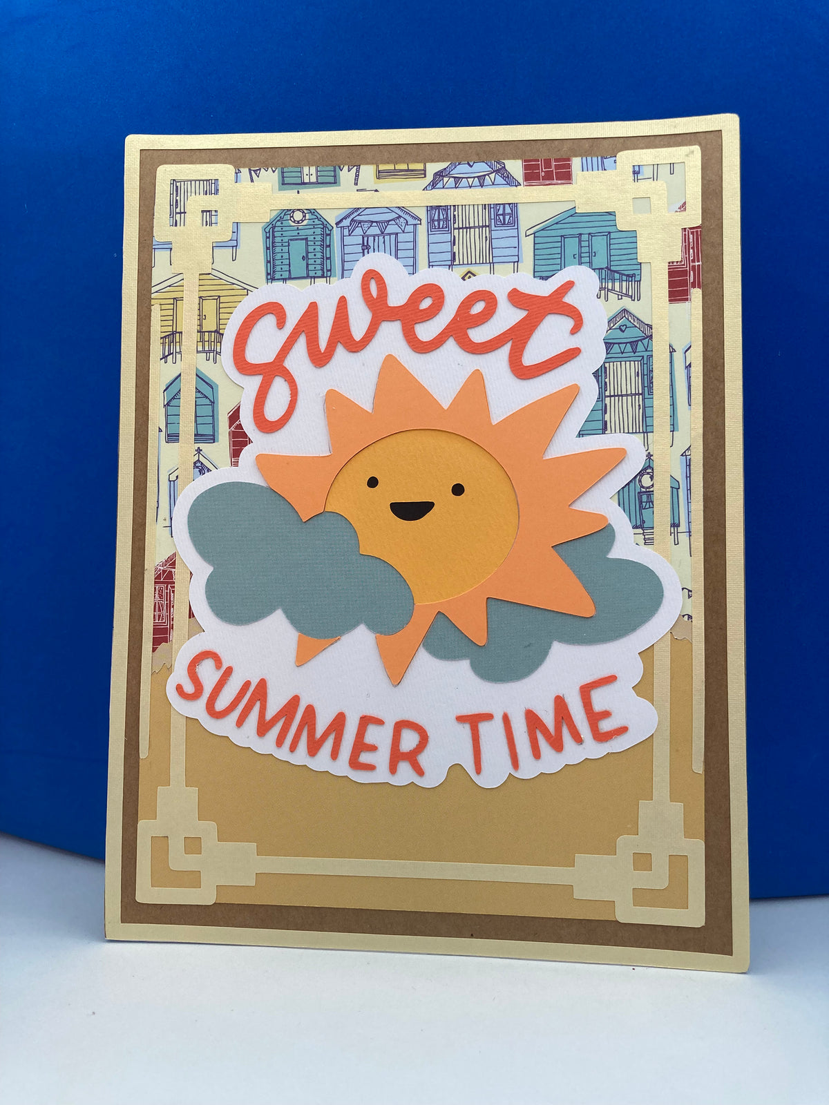 SWEET SUMMER TIME Decorative Frame - full view with beach house background