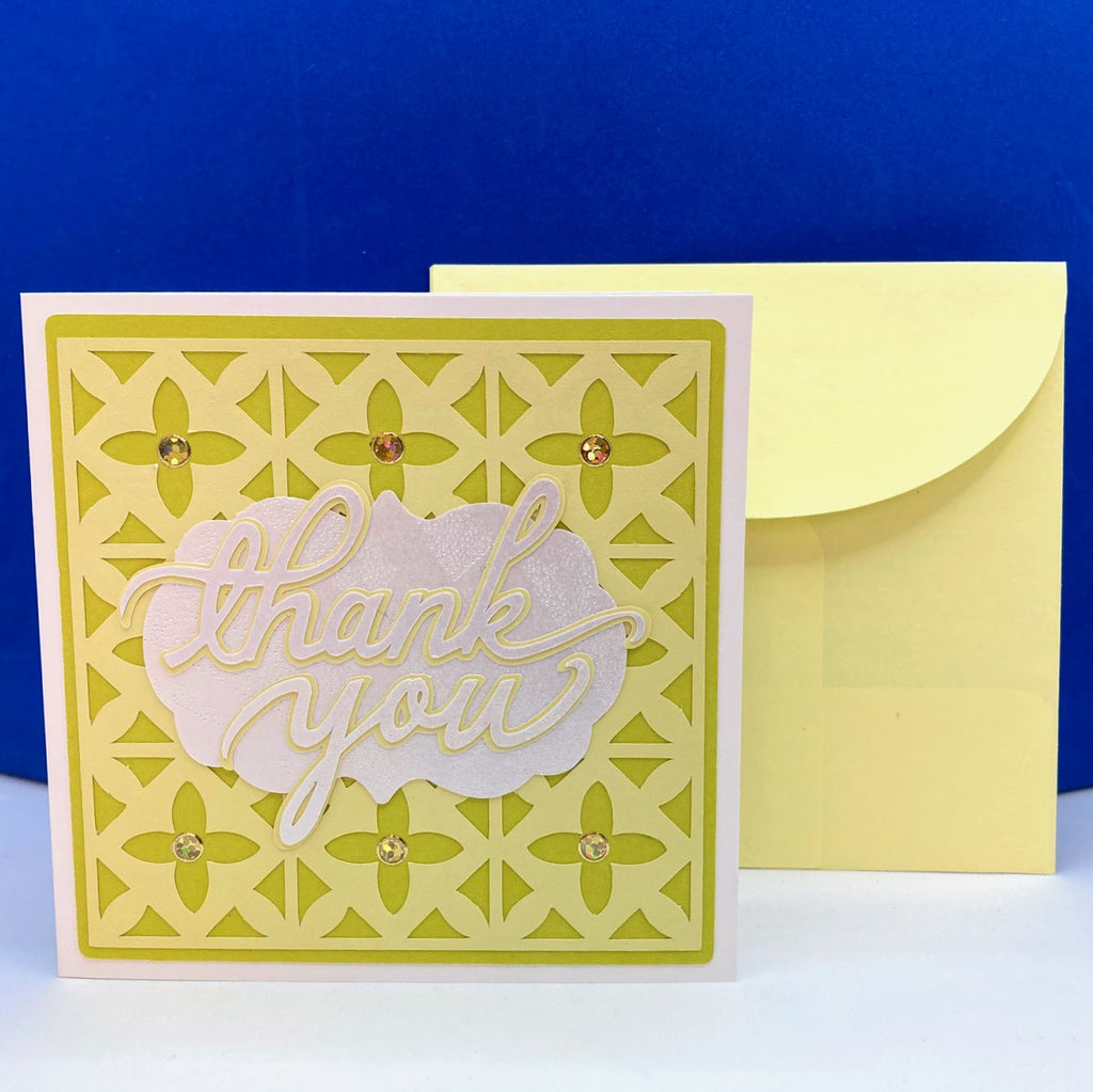 Thank You Card With Decorative Background
