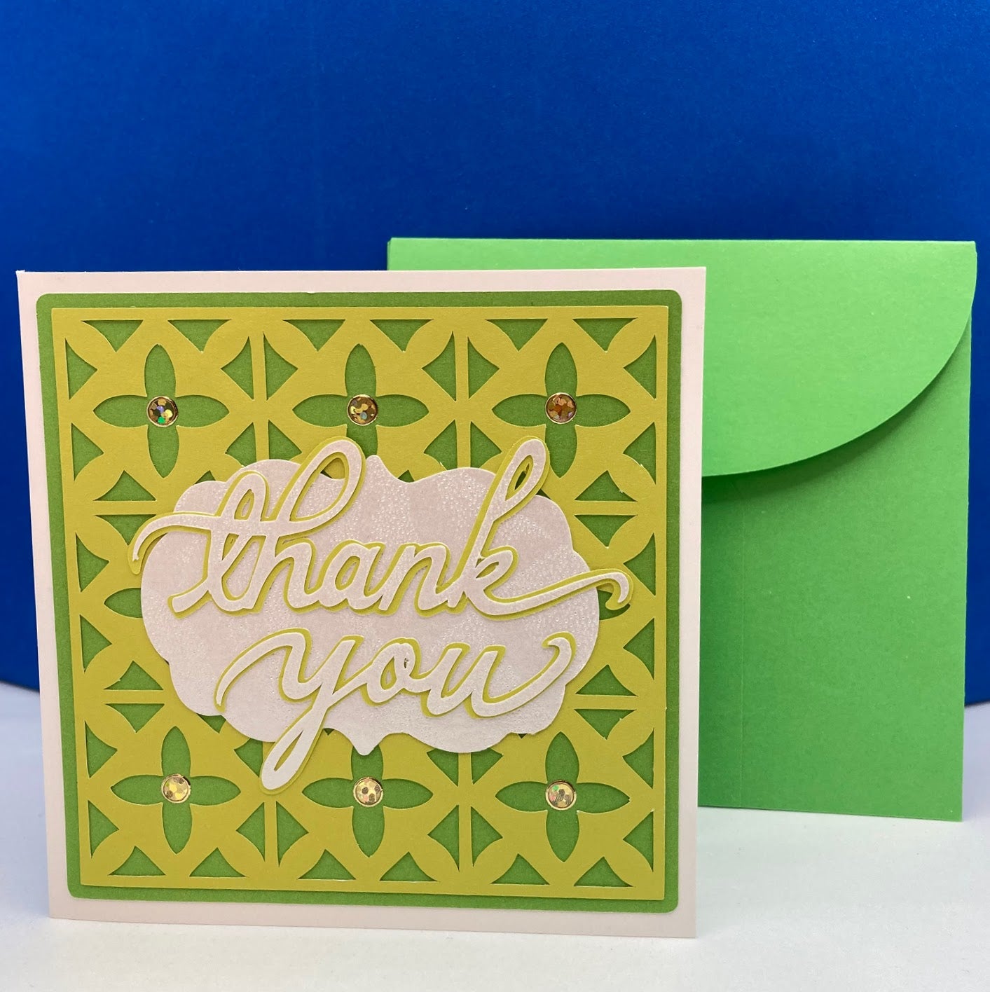 Thank You Card With Decorative Background
