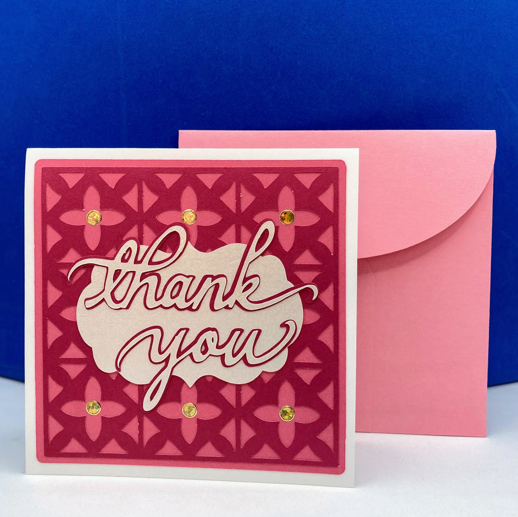 Thank You Card With Decorative Background