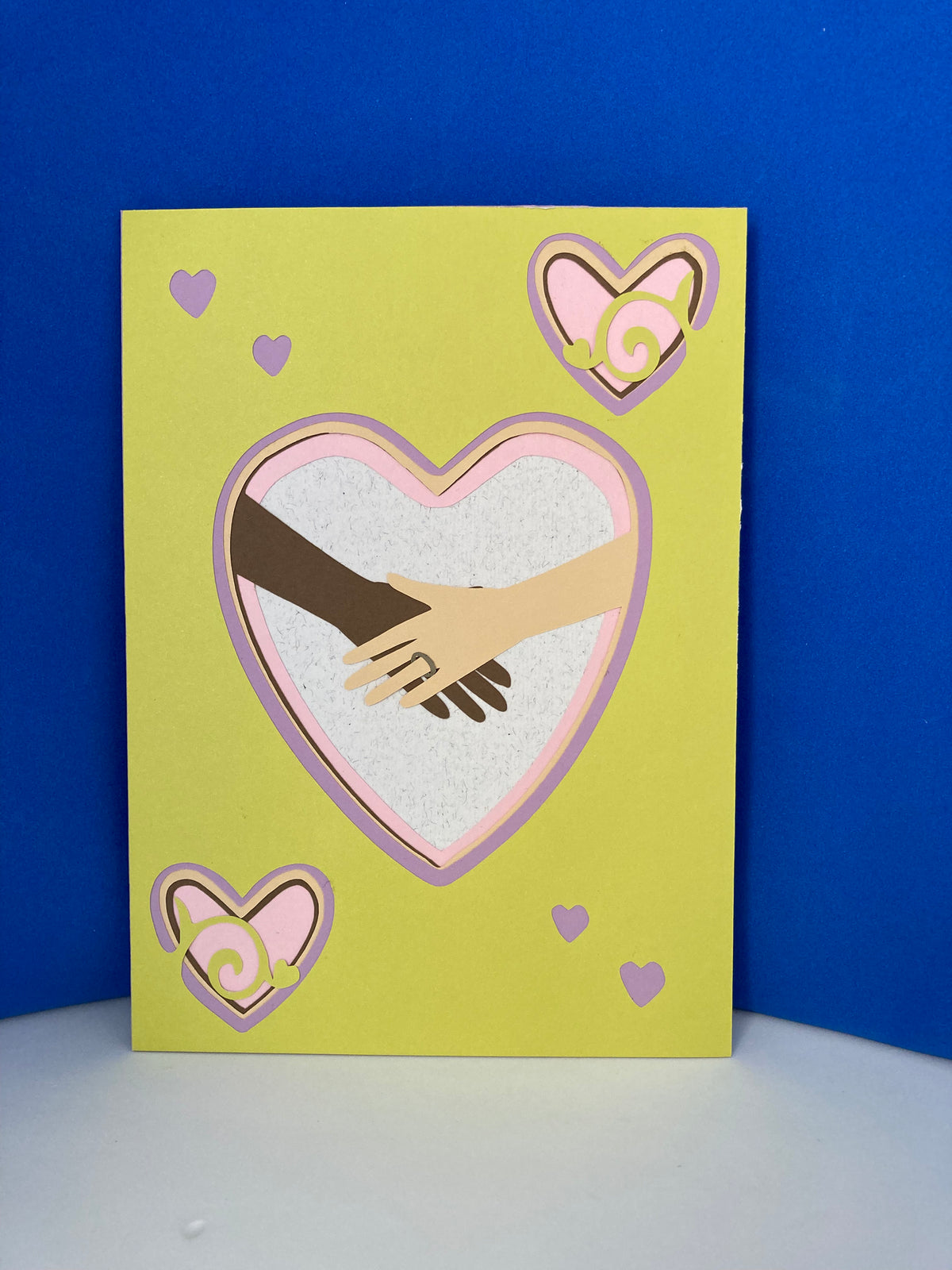 WEDDING Card - Two Arms with Wedding Ring - front view